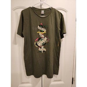 USA Vntg Ed Hardy By Christian Audigier Death or Glory  Tattoo T-Shirt Large